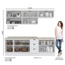 Ver imagem 7 de Cozinha Modulada Americana 8 Peças Balcão 120cm Branco/calcare com Tampo - Móveis Henn