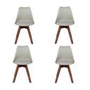 Ver imagem 1 de Conjunto 04 Cadeira Eames Wood Leda Design - Estrutura Madeira Maciça Nozes Nude