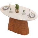 Ver imagem 5 de Mesa de Jantar 6 Lugares Orgânica Elipse Tampo com Vidro 183cm Degas D05 Freijó Off White - Lyam Dec