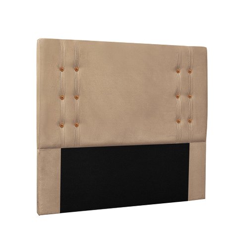 Cabeceira Cama Box Solteiro 90cm e Recamier Gênova Suede S04 - D'Rossi Bege