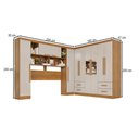 Ver imagem 4 de Guarda-roupa Casal Modulado Andorra 10 Portas 4 Gavetas com Espelho Cinamomo/off White - Pnr Móveis