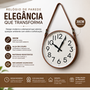 Ver imagem 3 de Relógio de Parede Redondo Cinta Couro Retrô Grande 30cm