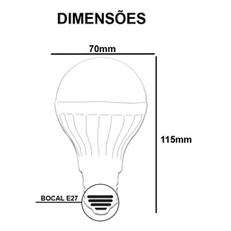 Kit 10 Lâmpada Led 15w Bulbo Soquete E27 Bivolt 6500k Branco Frio - 4