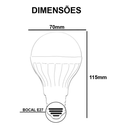 Ver imagem 4 de Kit 10 Lâmpada Led 15w Bulbo Soquete E27 Bivolt 6500k Branco Frio