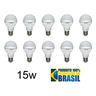 Kit 10 Lâmpada Led 15w Bulbo Soquete E27 Bivolt 6500k Branco Frio - 1
