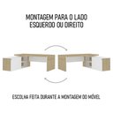 Ver imagem 5 de Mesa Diretor em L com Tomada 183x202cm Corp A06 Carvalho/branco - Mpozenato