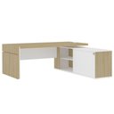 Ver imagem 1 de Mesa Diretor em L com Tomada 183x202cm Corp A06 Carvalho/branco - Mpozenato