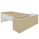 Ver mais imagens de Mesa Diretor em L com Tomada 183x202cm Corp A06 Carvalho/branco - Mpozenato