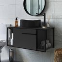 Ver imagem 1 de Gabinete para Banheiro Suspenso com Cuba Berlin 80cm Placa e Ponto