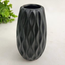Vaso Preto 12x6x6cm Vasinho Cerâmica Decoração - 4