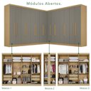 Ver imagem 6 de Guarda-Roupa de Canto Modulado 15 Portas 6 Gavetas Inglaterra Cinza/Jequitibá/Granizo