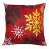 Capa de Almofada Natalina Flocos Vermelhos 44x44cm - 1