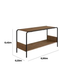 Conjunto Banco Sapateira e Prateleira Decorativa em Estilo Industrial 27896 Artesano - 4