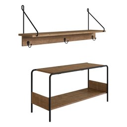 Conjunto Banco Sapateira e Prateleira Decorativa em Estilo Industrial 27896 Artesano - 6