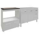 Ver imagem 4 de Balcão Armário Cozinha Gabinete de Pia 120 Cm Bruna e Balcão para Fogão Cooktop 4 Bocas e Forno Evel