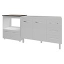 Ver imagem 1 de Balcão Armário Cozinha Gabinete de Pia 120 Cm Bruna e Balcão para Fogão Cooktop 4 Bocas e Forno Evel