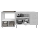 Ver imagem 5 de Balcão Armário Cozinha Gabinete de Pia 120 Cm Bruna e Balcão para Fogão Cooktop 4 Bocas e Forno Evel