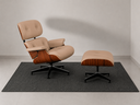 Ver imagem 1 de Poltrona Charles Eames com Puff - Pau Ferro em Couro Areia