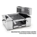 Ver imagem 3 de Churrasqueira Inox Grande Compacta Sem Fumaça Ecológica