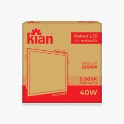 Painel Led Embutir 40w Quadrado 62x62 Cm Branco Frio - 2 Painel Led Embutir 40w Quadrado 62x62 Cm Branco Frio - 2