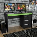 Ver imagem 3 de Conjunto Gamer Mesa e Gaveteiro - Nova Mobile - Preto e Verde
