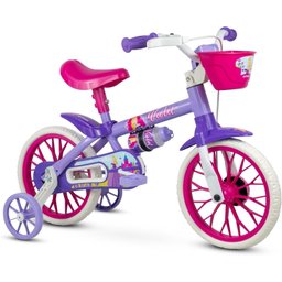 Bicicleta Bike Infantil Criança Aro 12 Lilas Nathor - 1