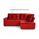 Ver imagem 4 de Sofá de Canto com Chaise Ibarra Suede Velut Vermelho - King House
