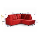 Ver imagem 2 de Sofá de Canto com Chaise Ibarra Suede Velut Vermelho - King House