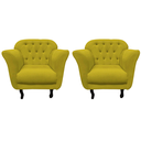 Ver imagem 3 de Kit 2 Poltronas Decorativa Dália Veludo Amarelo
