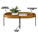 Ver imagem 4 de Mesa de Centro Isi Nature Fosco e Couro Caramelo 93x35 cm - D’Rossi