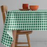 Toalha Mesa Plástica Térmica Xadrez Verde 6 lugares 1,80 - 1