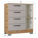 Ver imagem 6 de Cômoda 868 4 Gavetas e 1 Porta com Armário Multiuso 2 Portas Pequeno Damasco Off White - Poquema