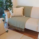 Ver imagem 1 de Manta Decorativa Tear Artesanal Prisma Verde 1,20 X 1,80