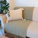 Ver imagem 2 de Manta Decorativa Tear Artesanal Prisma Verde 1,20 X 1,80