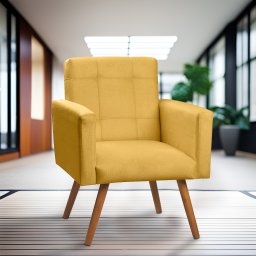 Poltrona Decorativa Sabrina Veludo Amarelo - Speciale Home - 2
