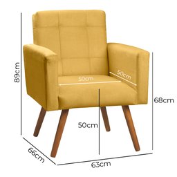 Poltrona Decorativa Sabrina Veludo Amarelo - Speciale Home - 3