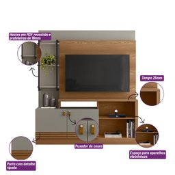 Estante Home Ripado para Tv 50 Polegadas Alagoas Linea Brasil - 4