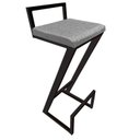 Ver imagem 2 de Banqueta Alta para Cozinha Helena Z para Area Laser Gourmet Churrasqueira Bistro Linho Cinza