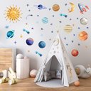 Ver imagem 1 de Adesivo Parede Planetas Sistema Solar Aquarela