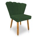 Ver imagem 1 de Cadeira Poltrona Flor Veludo Verde Pés Palito Castanho