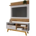 Ver imagem 1 de Painel Guaruja e Rack Paladio Tv 55 Pol 136 Cm Cinamomo Off White Bechara