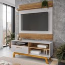 Ver imagem 2 de Painel Guaruja e Rack Paladio Tv 55 Pol 136 Cm Cinamomo Off White Bechara