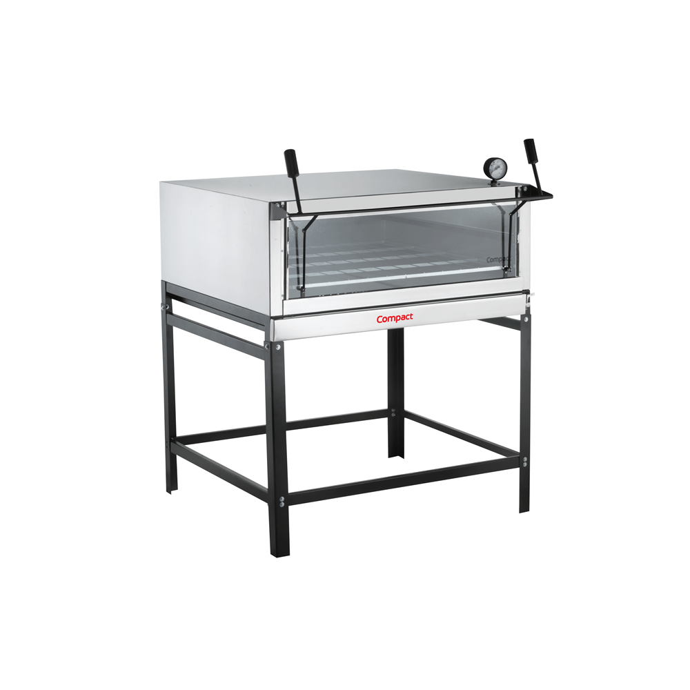 Forno de Lastro a Gás para Pizza 90x90 FL-900 Inox c/ Porta Guilhotina - Compact Gás GLP - 1