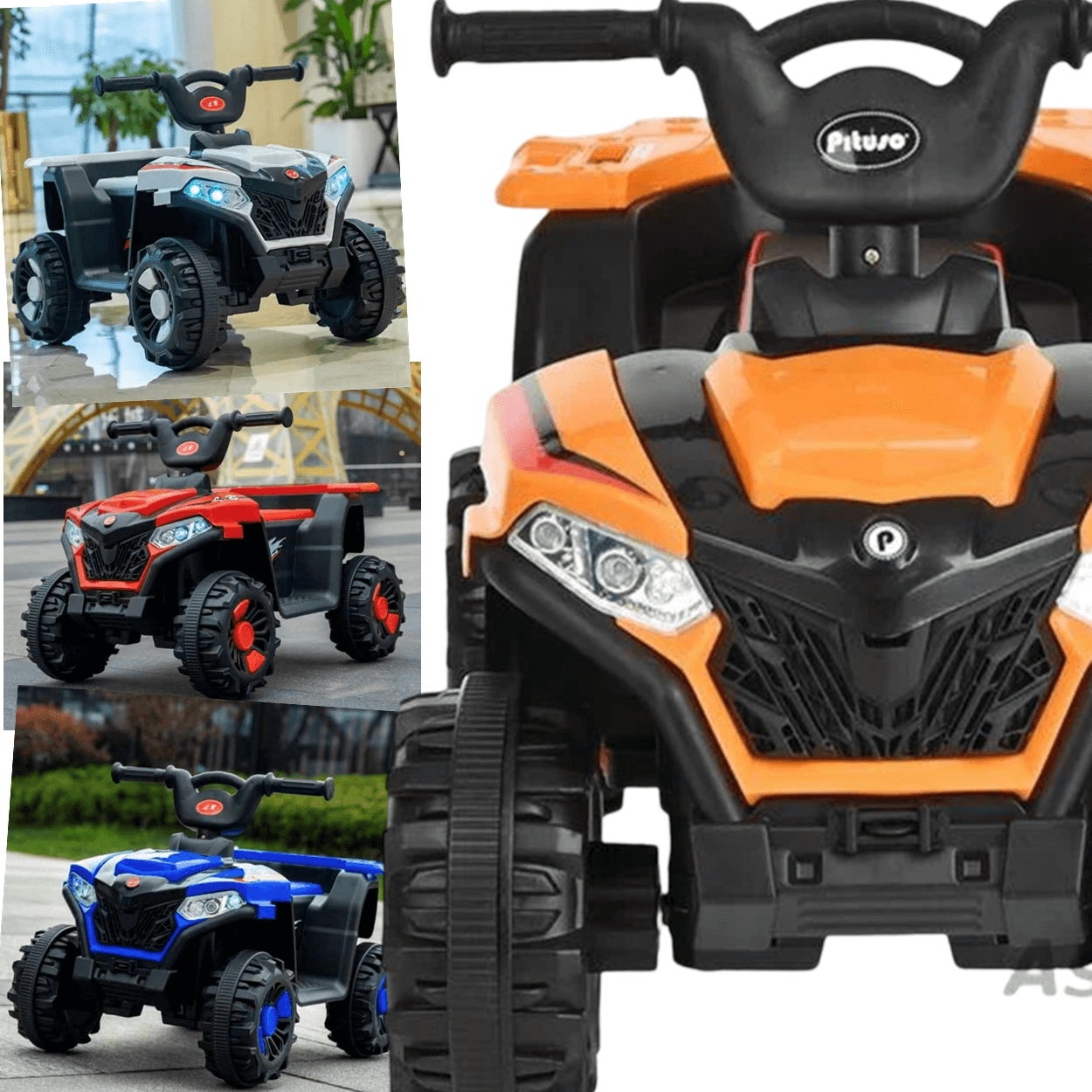 Quadriciclo Eletrico Infantil Zippy Toys Atv Super 6v Laranja - 4