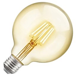 3 Lâmpadas Vintage Filamente Led Decorativa Retrô Vintage Âmbar Globo G125 4W 320LM - 4