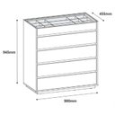 Ver imagem 4 de Cômoda 5 Gavetas com Organizador Belize Cinza/Fendi