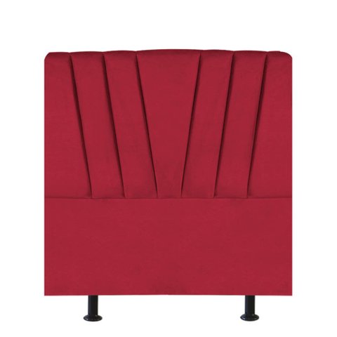Cabeceira Estofada Bélgica 100cm Solteiro Para Cama Box Quarto Corino Vermelho - Gat Magazine
