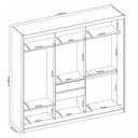 Ver imagem 2 de Guarda Roupa Roupeiro Dalila 3 Portas com Espelho e 2 Gavetas Cinamon Touch Off White Demóbile