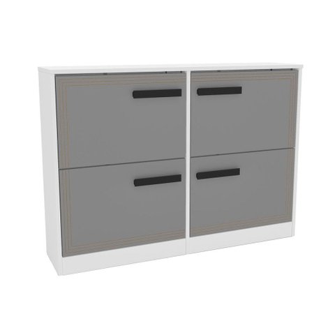 Sapateira Valência 4 Portas Cinza/branco - Politono