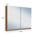 Ver imagem 3 de Armário Espelheira para Banheiro 100% MDF com 2 Portas Lívia Yescasa Marrom/Freijo/Moscatel/Urbi